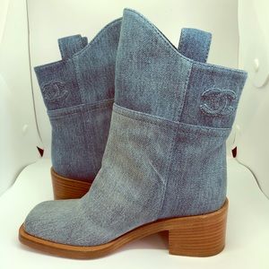 Chanel denim boots - Brand New
